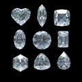 Group of diamond cut with clipping path Royalty Free Stock Photo