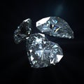 Group of diamond heart shape with clipping path Royalty Free Stock Photo