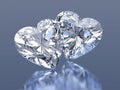 Group of 2 diamonds hearts stone Royalty Free Stock Photo