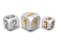 Group of dices with numbers