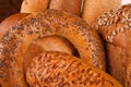 Group of different bread products isolated on white background Royalty Free Stock Photo