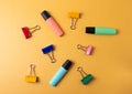 A group of different color highlighter markers Royalty Free Stock Photo