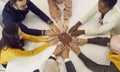 Group of people who believe in Christ holding hands on the Bible and praying together Royalty Free Stock Photo