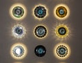 Group of different pot ceiling lights Royalty Free Stock Photo