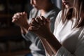Group of different women praying together, Christians and Bible study concept Royalty Free Stock Photo
