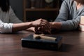 Group of different women praying together, Christians and Bible study concept Royalty Free Stock Photo