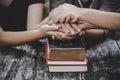 Group of different women praying together Royalty Free Stock Photo