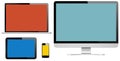 Group of Digital Devices with Colourful Screens