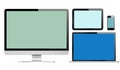 Group of Digital Devices with Colourful Screens