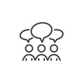 Group Discussion line icon