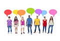 Group Discussion with Speech Bubbles Royalty Free Stock Photo