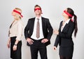 Group of disoriented businesspeople Royalty Free Stock Photo