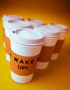 Group of disposable coffee cups