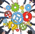 Group of Diverse Business People with Gears Royalty Free Stock Photo