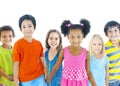 Group of Diverse Children on White Background Royalty Free Stock Photo