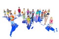 Group of Diverse Children with World Map