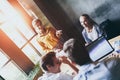 Group of Diverse Designers Having a Meeting Concept. Team of graphic designers having a meeting in office. Royalty Free Stock Photo