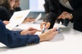 Group of diverse employees business people team during brainstorming. They are discussing new ideas for the new project. Royalty Free Stock Photo