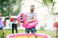 Group of diverse friends enjoying summer time Royalty Free Stock Photo