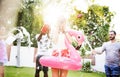 Group of diverse friends enjoying summer time Royalty Free Stock Photo