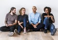 A group of diverse friends talking together Royalty Free Stock Photo