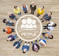 Group of Diverse Multiethnic People Forming a Circle