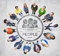 Group of Diverse Multiethnic People Forming a Circle Royalty Free Stock Photo