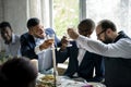 Group of Diverse People Clinking Wine Glasses Together Royalty Free Stock Photo