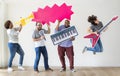 Group of diverse people enjoying music rehearsal Royalty Free Stock Photo