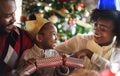 Group of diverse people are gathering for christmas holiday Royalty Free Stock Photo