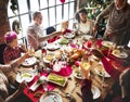 Group of diverse people are gathering for christmas holiday Royalty Free Stock Photo