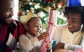 Group of diverse people are gathering for christmas holiday Royalty Free Stock Photo