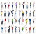 Group of Diverse People Hands Raised Celebrating Royalty Free Stock Photo