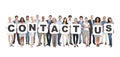 Group Of Diverse People Holding Word Contact Us Royalty Free Stock Photo