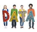 Group of Diverse People Holding Word Data Royalty Free Stock Photo