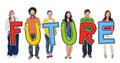 Group of Diverse People Holding Word Future Royalty Free Stock Photo