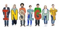 Group of Diverse People Holding Word Insight Royalty Free Stock Photo