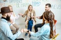 Group of people during the psychological therapy indoors Royalty Free Stock Photo