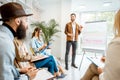 Group of diverse people during the psychological seminar Royalty Free Stock Photo