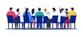 Group of diverse people sitting in a meeting, audience participation, presenting report. Business meeting, team Royalty Free Stock Photo