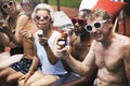 Group of diverse senior adults eating ice cream together Royalty Free Stock Photo