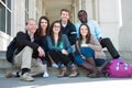 Group of Diverse Students on Campus Royalty Free Stock Photo