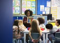 Group of diverse students at daycare Royalty Free Stock Photo