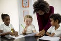 Group of diverse students drawing in art class Royalty Free Stock Photo