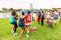 Group of diverse young people having fun at an outdoor music festival in Johannesburg, South Africa