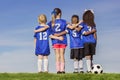 Group of Diverse young soccer players