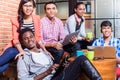 Group of diversity college students learning on campus Royalty Free Stock Photo