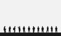 Group diversity silhouette multiethnic people. Community of colleagues or collaborators. Male social network community of diverse