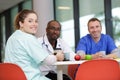 group doctors in cafeteria Royalty Free Stock Photo