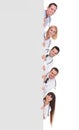 Group of doctors holding placard Royalty Free Stock Photo